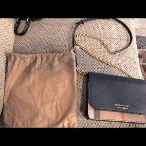 Small Leather and Vintage Check Crossbody Bag